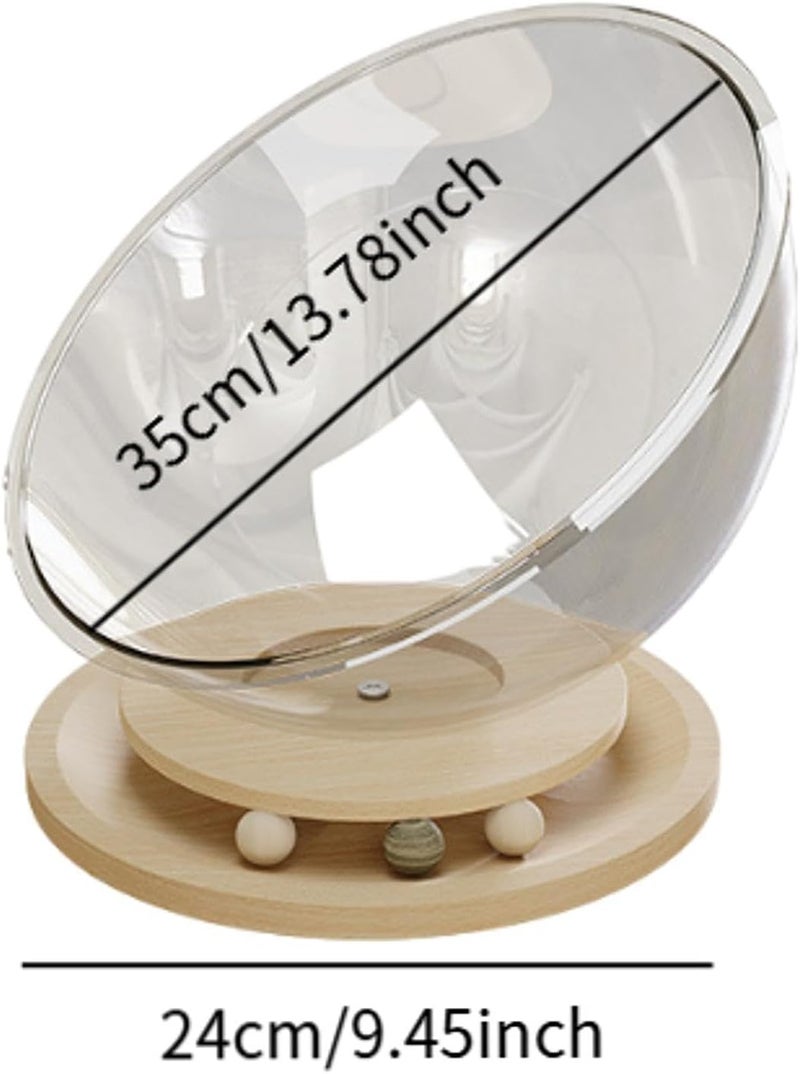 Cat Beds Space Capsule Cat Bed Sleeping Nest Cat Hammock Wooden Stand Acrylic Transparent Furniture Suitable for Indoor Cats Pet Resting Gift, Density Board L - Image 3