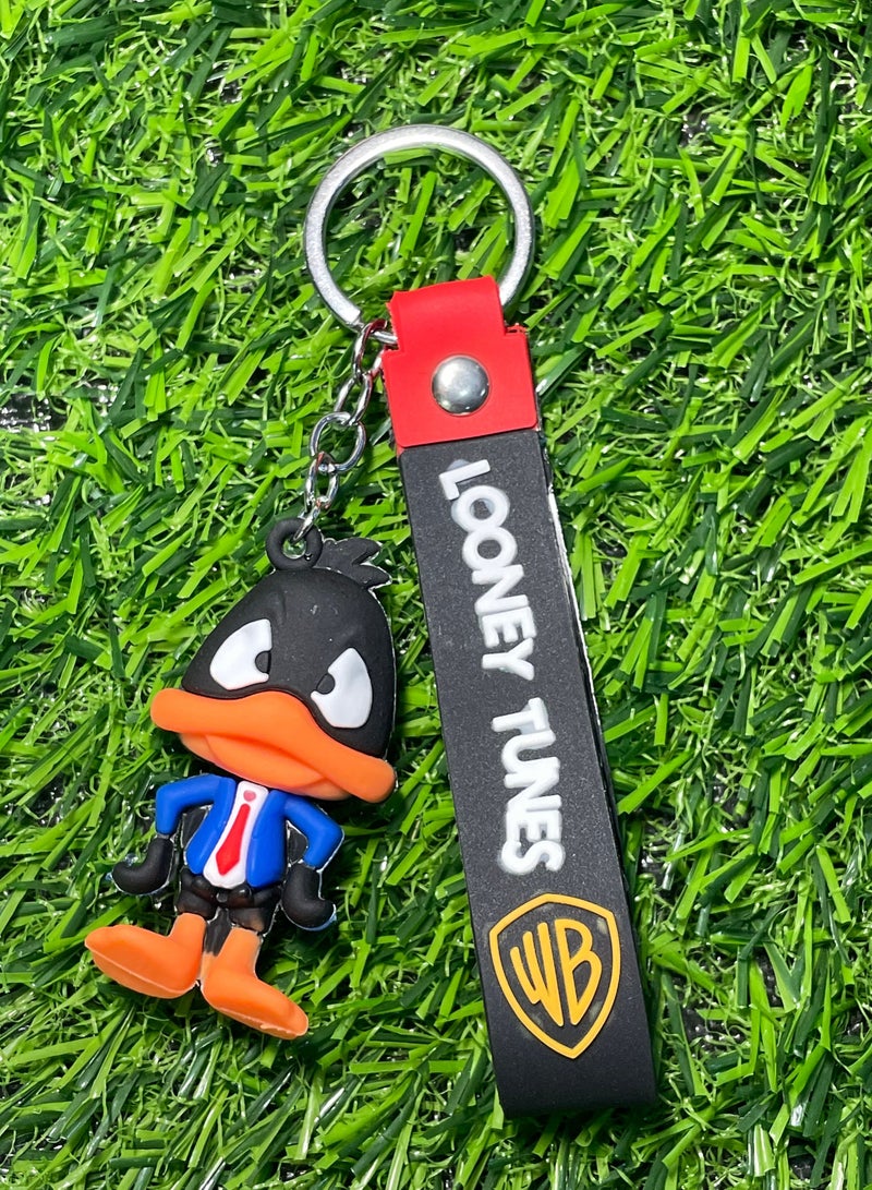 Distinctive cartoon keychain stylish accessory keychain with duck character with ribbon that fits with car keys wallet and bag beautiful creative gift - Image 2