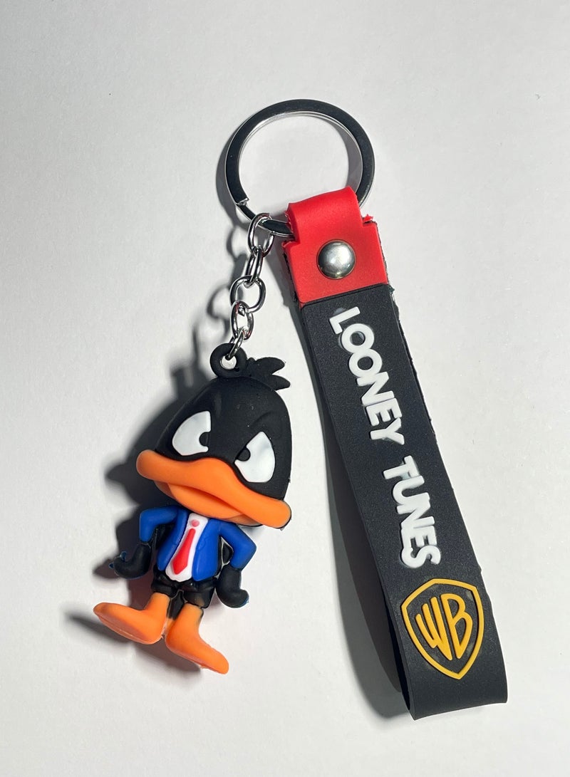 Distinctive cartoon keychain stylish accessory keychain with duck character with ribbon that fits with car keys wallet and bag beautiful creative gift - Image 3