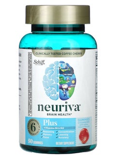 Schiff Neuriva Brain Health Plus Vitamins B6 & B12 Strawberry 50 Gummies 