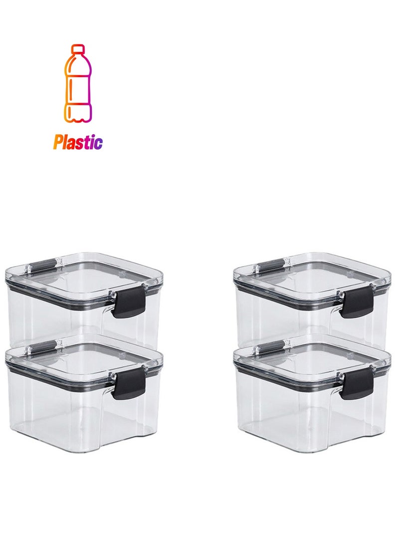 ZIMNEST - Set of 4 pieces 460ML Airtight Food Storage with Lid, Double Sealed Thick storage Jar, Leak Proof, Easy to Clean, BPA Free, Kitchen and Other Storage - Image 1