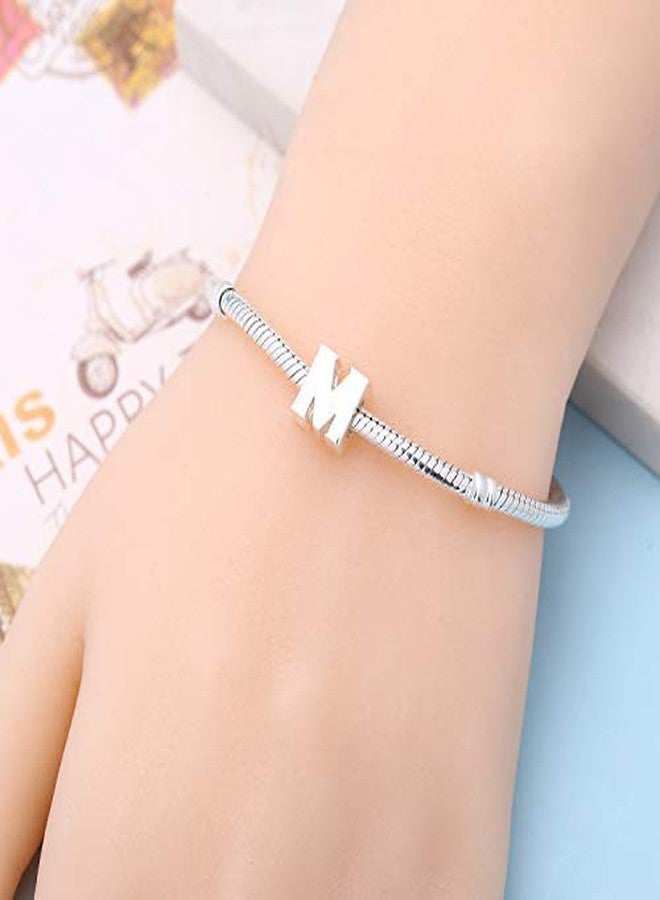 SOUKISS 925 Sterling Silver Letter Charms Initial A~Z Alphabet Charm Beads fit Pandora European Bracelets fit Wife Mom Daughter for Christmas Gift - Image 5