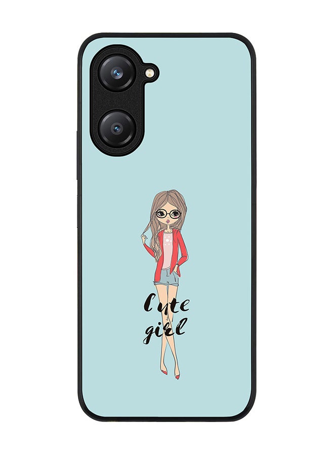 Stylizedd حافظة حواف سوداء متينة لهاتف Vivo Y28s 5G / Vivo Y18 4G /Vivo Y03 4G، حافظة مرنة رفيعة مضادة للصدمات TPU جل - فتاة جميلة حالمة - Image 1