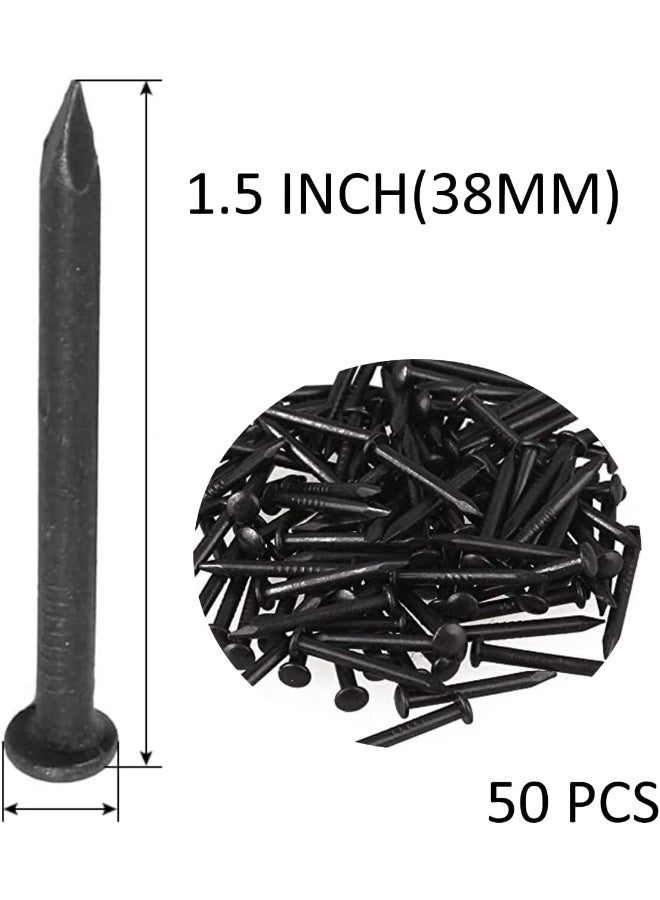 Biella 50Pcs Steel Point Tip Wall Black Concrete Masonry Nail (1.5 Inch) - Image 2