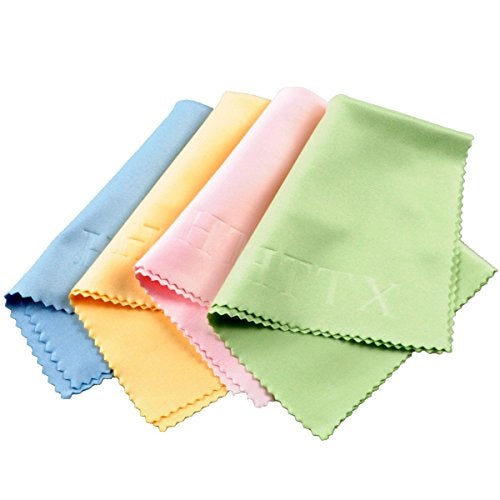 HTTX Microfiber Screen Cleaning Cloths for Cell Phones, Tablets, LCD TV and Laptop, Camera Lenses, Surface Tablet, Monitor, Car GPS Screens, Spectacles, Glasses, Watches 6 x 7 inches 4-Pack - Image 1