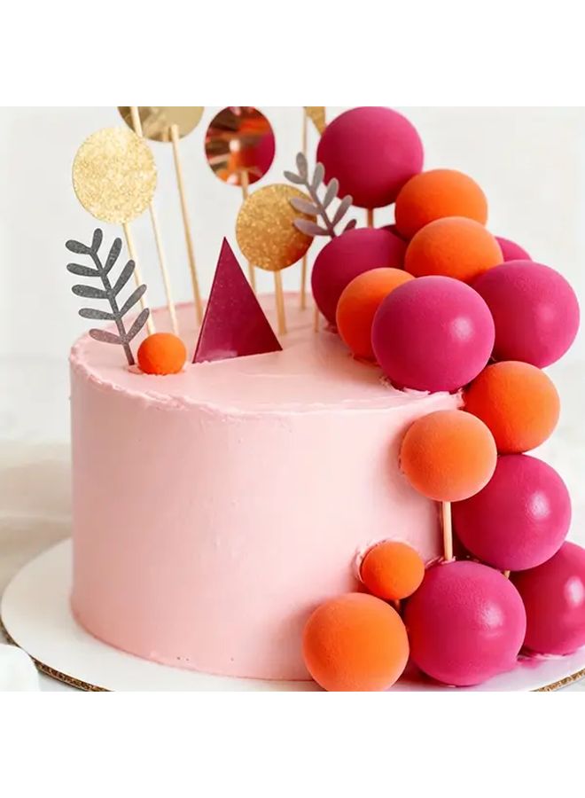 Rose Red And Orange 14pcs Mixed Size Foam Cake Topper Set For Weddings Anniversaries Birthdays And Holiday Parties Christmas Halloween Thanksgiving Decorations - Image 5