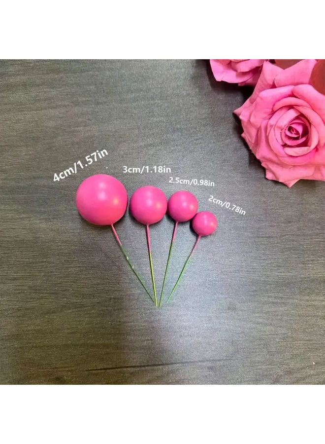 Rose Red And Orange 14pcs Mixed Size Foam Cake Topper Set For Weddings Anniversaries Birthdays And Holiday Parties Christmas Halloween Thanksgiving Decorations - Image 3