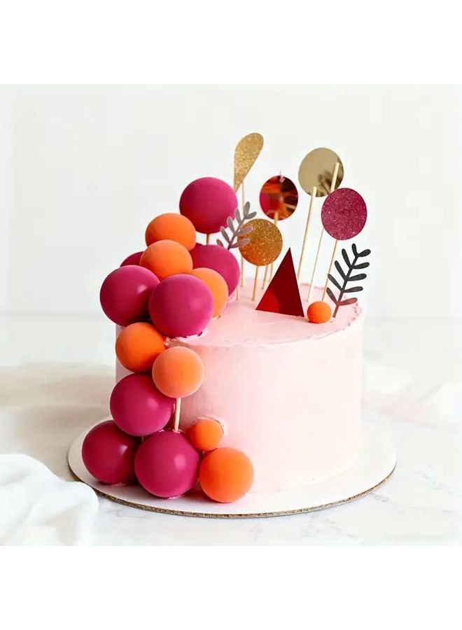 Rose Red And Orange 14pcs Mixed Size Foam Cake Topper Set For Weddings Anniversaries Birthdays And Holiday Parties Christmas Halloween Thanksgiving Decorations - Image 4