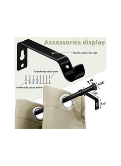 The Bros Curtain Rod 2 Pack - 28" to 48" for Windows Small Curtain Rod Set - Modern Simplicity Décor Style 5/8 Inch Metal Pole - Heavy Duty Drapery Rods with Brackets - Black  - Image 3