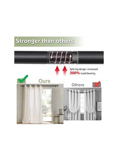 The Bros Curtain Rod 2 Pack - 28" to 48" for Windows Small Curtain Rod Set - Modern Simplicity Décor Style 5/8 Inch Metal Pole - Heavy Duty Drapery Rods with Brackets - Black  - Image 4