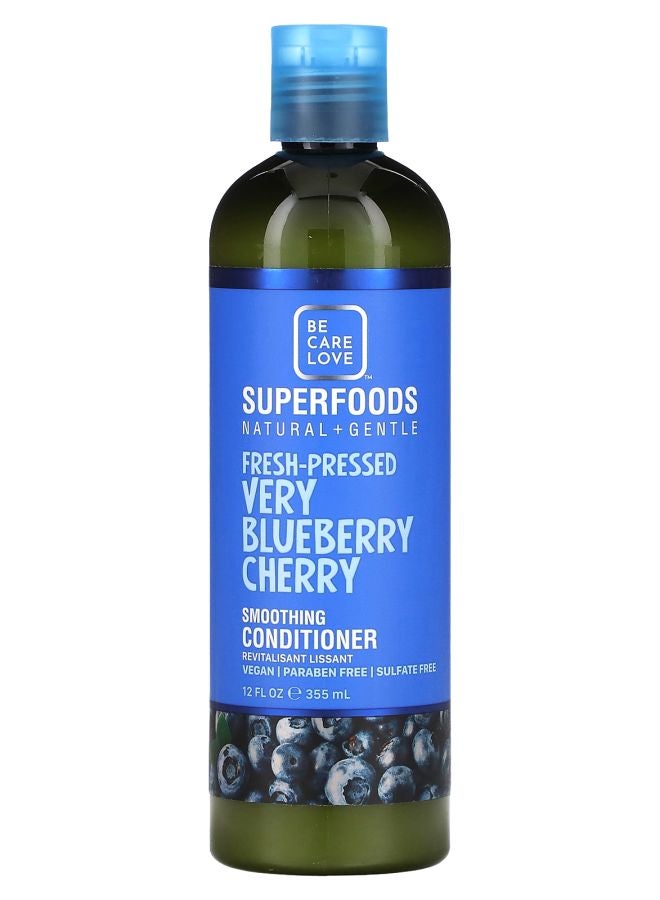 BE CARE LOVE Superfoods Natural & Gentle Smoothing Conditioner Fresh-Pressed Very Blueberry Cherry 12 fl oz (355 ml)