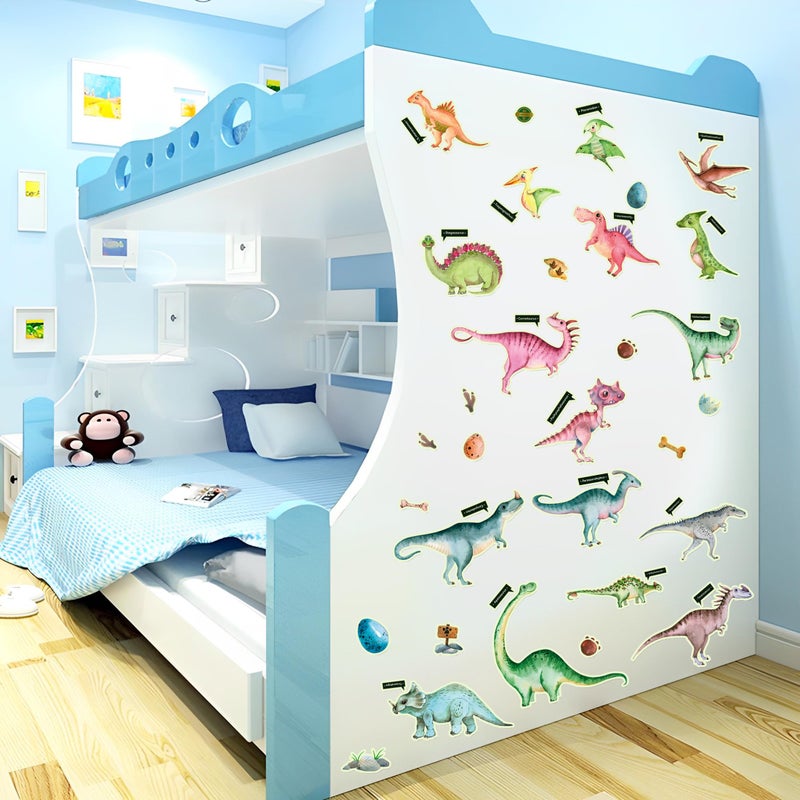 Robmoda Glow in The Dark Dinosaur Wall Decals, Glowing Stickers for Ceiling, Boys Bedroom Decoration, Large Luminous Removable Dinosaur Wall Decor for Nursery, Kids Birthday Gift - Image 5