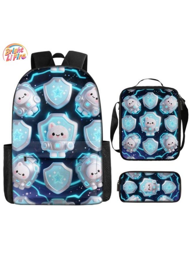 Bright Li Fire Unlock the new fashion of childish fun! Three-piece set of bags, cartoon elements for children and teenagers (students, children, friends' outings, mountain climbing, schooling, etc. can be used) - 101 - Image 1