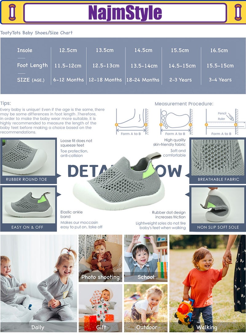 NajmStyle Baby Shoes Toddler First Walking Shoes Infant Sneakers Breathable Knitted Mesh Boy & Girls Shoes - Image 3
