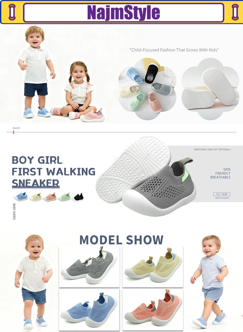NajmStyle Baby Shoes Toddler First Walking Shoes Infant Sneakers Breathable Knitted Mesh Boy & Girls Shoes - Image 2