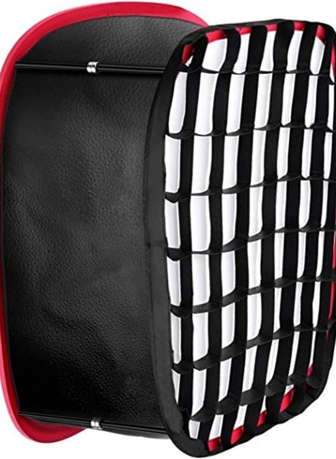 Neewer Collapsible Softbox with Strap Attachment, Grid and Carrying Bag Compatible with Neewer 480/660/530 LED Light Panels, 9.8x8.7 inches Opening (Black+Red) - Image 1