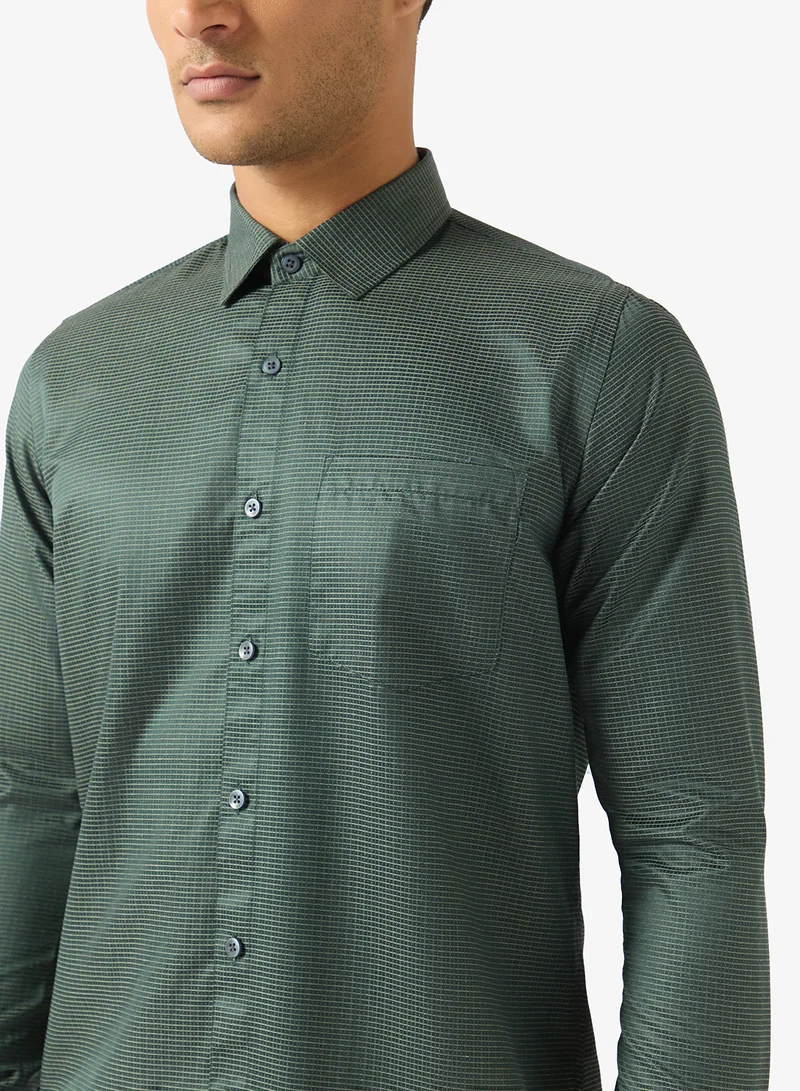 Robert Wood  Mens Oxford Self Check Weave Shirts for Men | Best Price UAE