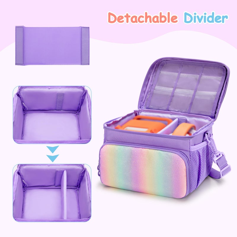 GRAOSO Carrying Case Compatible with Yoto Player (3rd Generation), Card Holder Hold Up to 30 Cards, Travel Storage Bag for Bluetooth Audio Speaker & Headphone Accessories, Purple (Case Only) Patented Design - Image 3