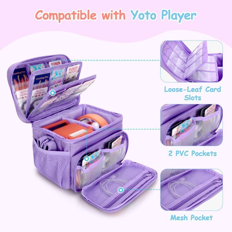 GRAOSO Carrying Case Compatible with Yoto Player (3rd Generation), Card Holder Hold Up to 30 Cards, Travel Storage Bag for Bluetooth Audio Speaker & Headphone Accessories, Purple (Case Only) Patented Design - Image 2