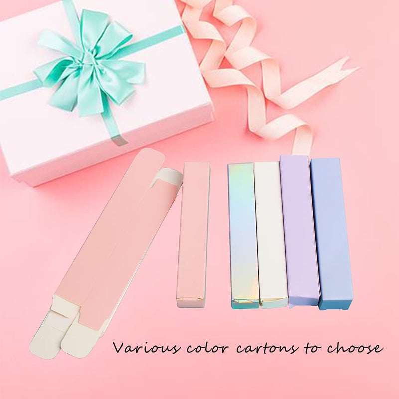 COSIDEA 50 PCS Empty White Lip Gloss Boxes W21 xW21 xH121mm / 0.83*0.83*4.76 inch, Cosmetic Perfume / Mascara Box Packaging for Small Business Wholesale, small Kraft Paper Box Luxury Holder Wrapping - Image 3