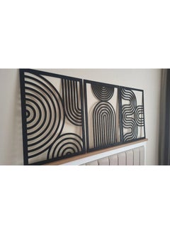 Home Gallery Mid Century Modern Wood Wall art - Set of 3 Each 60x40  - Image 2