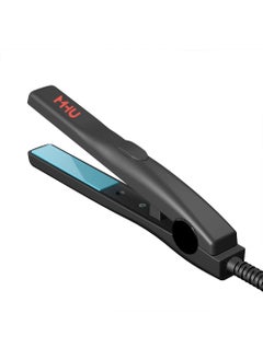 MHD Mini Flat Iron for Short Hair 05 inch Travel Size Tourmaline Ceramic Small Hair Straightener Lightweight and Portable for Travel Use Black 