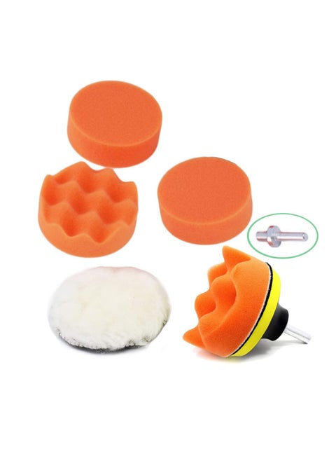 8 Piece Polishing Sponge Wheel Set 5.25 Inch Buffing Pads Kit Car Polishing Pad Kit Foam Polish Pads Polisher Attachment for Car Sanding
