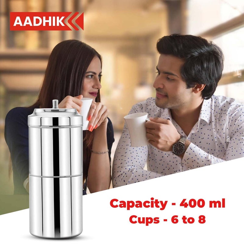 AADHIK Stainless Steel Filter Coffee Maker Big Size68 cups 400 ml - Image 3
