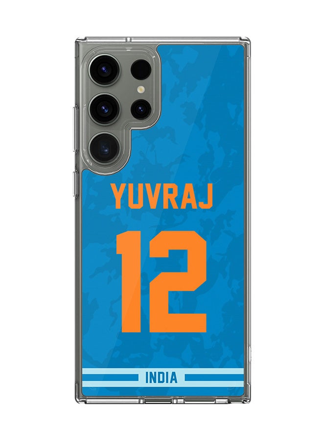 Stylizedd Classic Clear Case for Samsung Galaxy S23 Ultra ,Hybrid Soft Cover [ Designed for Samsung Galaxy S23 Ultra ] - Team India Yuvraj Singh, Jersey No 12 - Image 1
