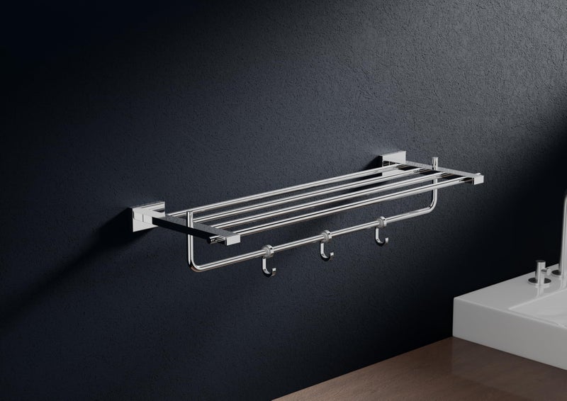 Cordial Towel Rack - 24 Inches, Premium Grade Stainless Steel Foldable Towel Holder/Towel Rack/Towel Stand, Bathroom and Kitchen Accessories (Crome) - Image 2