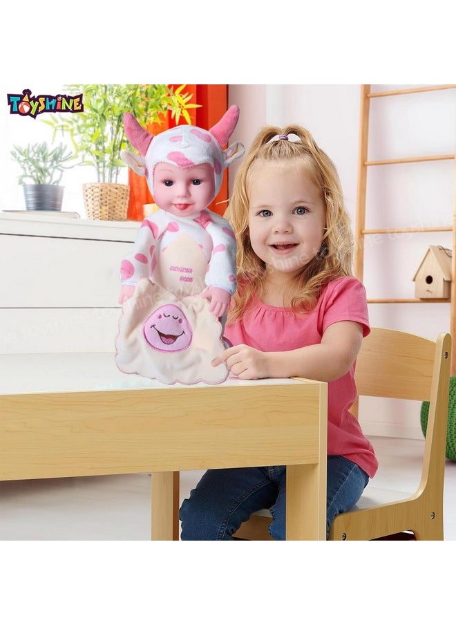 Toyshine Toyshine Peek-A-Boo Laughing Plush Stuffed Cow Animal, 12 Inches, White  - Image 4