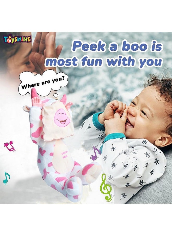 Toyshine Toyshine Peek-A-Boo Laughing Plush Stuffed Cow Animal, 12 Inches, White  - Image 3
