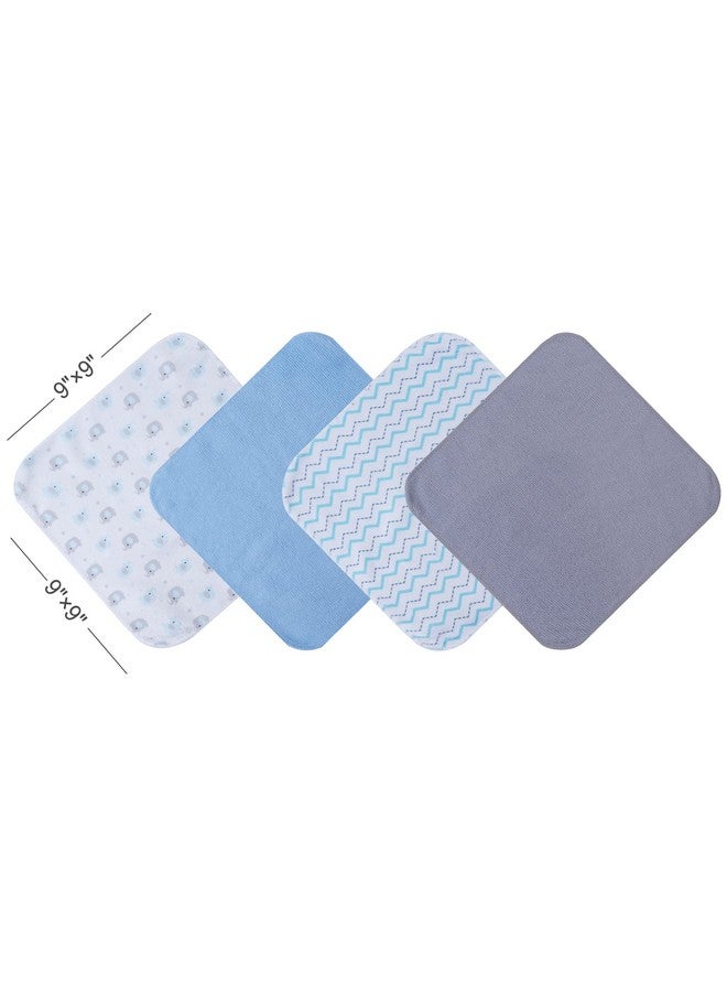 Viviland Baby Washcloths, 24Pack Baby Wash Cloths for Newborn, Baby Towels and Infant Bath Face Washcloths for Boys Girls Super Soft Absorbent, Gentle on Sensitive Skin Body, 9x9 Blue Elephant - Image 2