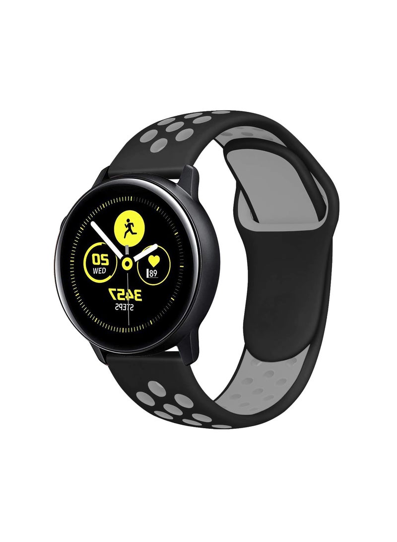 HEXABEX Silicone Dot Pattern Replacement Strap 22MM Band Compatible with Huawei GT5/Watch GT 4 46mm/ GT 3/ GT2 46MM/ Huawei Watch 4 pro 48mm/ Samsung Galaxy Watch 3 45mm,Gear S3 Classic/S3 Frontier Black Grey - Image 3