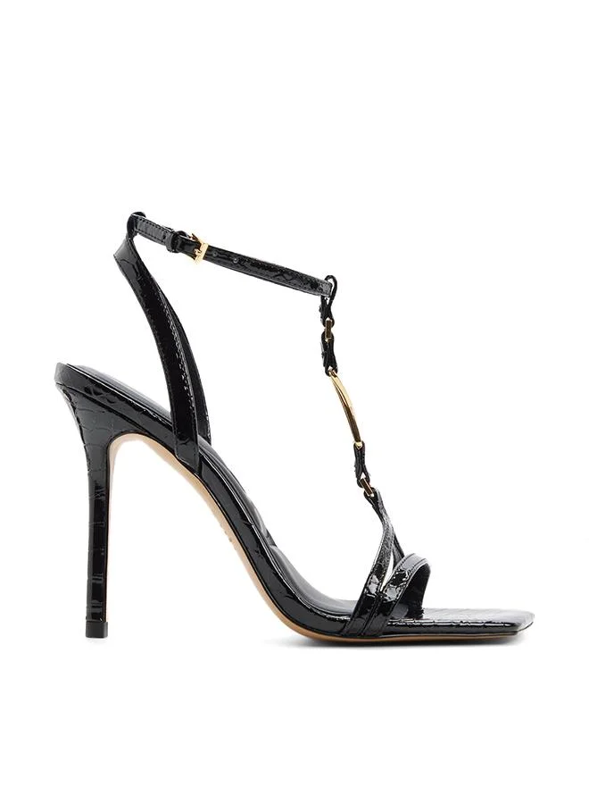 Morly Ladies Black Heeled Sandals