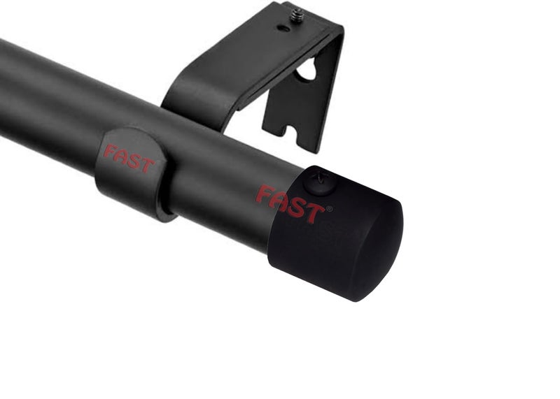 FAST CB45S Black Heavy Stainless Steel Curtain Rod End Cap Bracket Or Finilas for Door and Window 1 Inch Curtain Rod Accessories (6) - Image 5