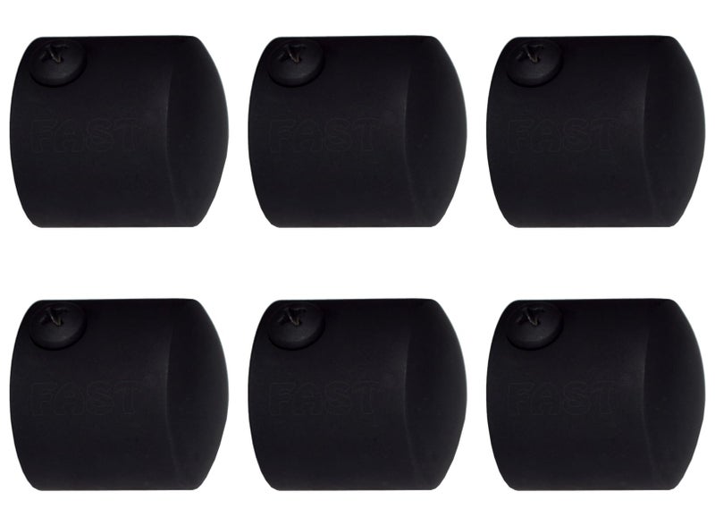 FAST CB45S Black Heavy Stainless Steel Curtain Rod End Cap Bracket Or Finilas for Door and Window 1 Inch Curtain Rod Accessories (6) - Image 1