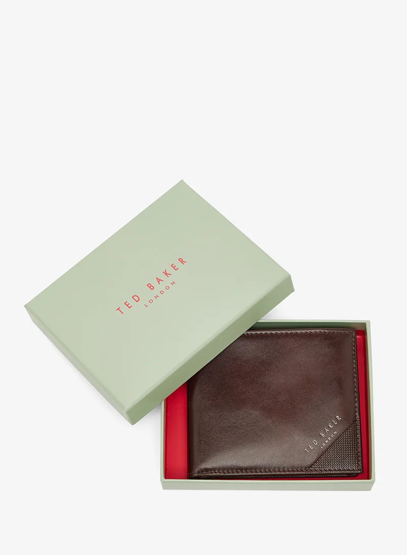 Ted Baker Embossed Corner Leather Bifold Coin Wallet