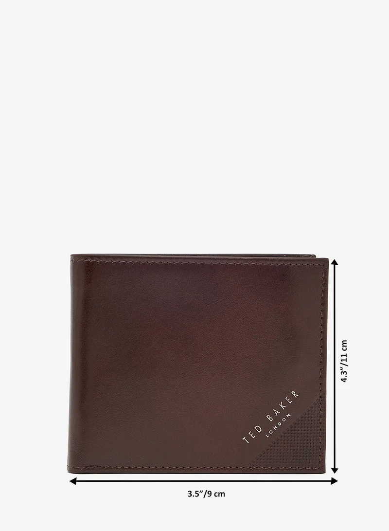 Ted Baker Embossed Corner Leather Bifold Coin Wallet
