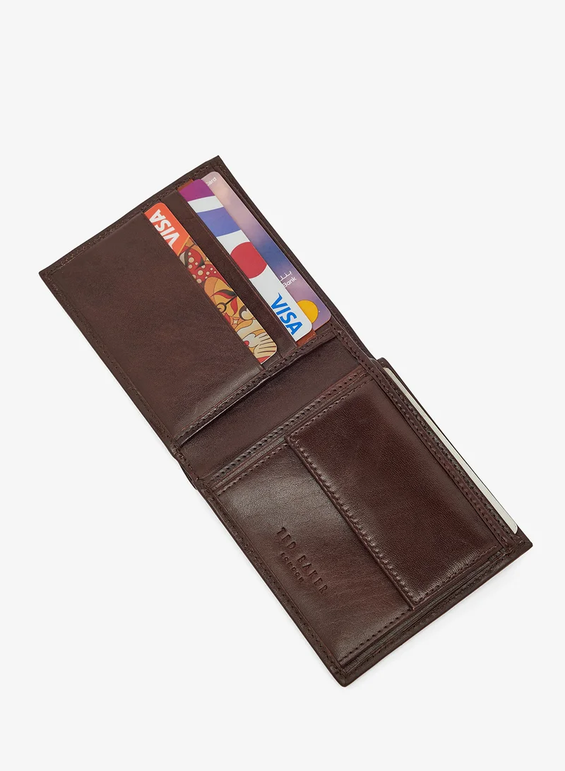 Ted Baker Embossed Corner Leather Bifold Coin Wallet