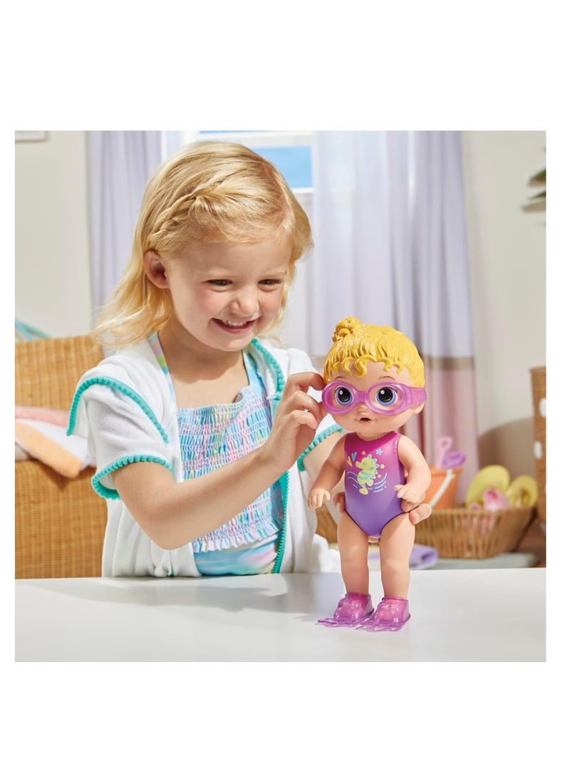 Baby Alive - Baby Alive Sunny Swimmer Doll, 10-Inch Water Baby Dolls for 3 Year Old Girls and Boys and Up, Baby Alive Doll, Blonde Hair - Image 1