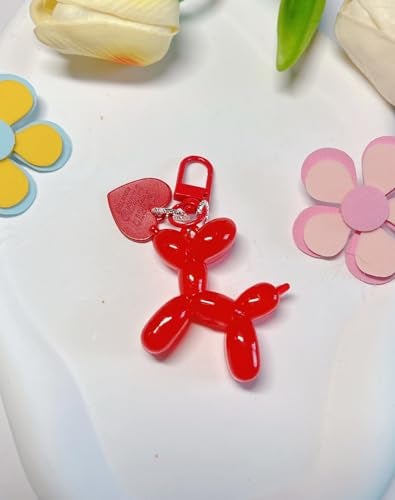 LAEKOU Jelly Balloon Dog Design Keychain for Women, Cute Girls Key Chain, Bag Charms Accessories for Car Purse Backpack - Image 2