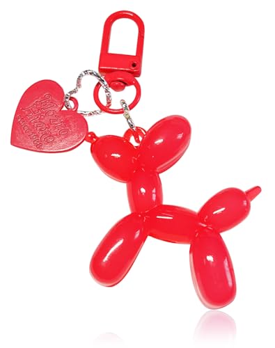 LAEKOU Jelly Balloon Dog Design Keychain for Women, Cute Girls Key Chain, Bag Charms Accessories for Car Purse Backpack - Image 1
