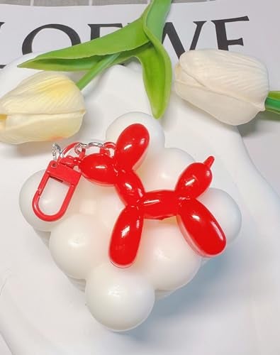 LAEKOU Jelly Balloon Dog Design Keychain for Women, Cute Girls Key Chain, Bag Charms Accessories for Car Purse Backpack - Image 4