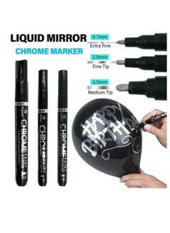 Waterproof chrome marker pen for writing on all surfaces   DIY High Shine Chrome Pen Liquid Chrome Paint Pen 2ml