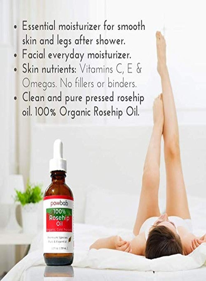 powbab 100% Rosehip Oil - Organic, Cold Pressed from Premium Rosa Rubiginosa Rosehip Seed. Face and Body Oil for Skin, Hair, Nail Repair. Raw Pure E Oil for Scars. Wild, Fair Trade - 2 oz. - Image 4