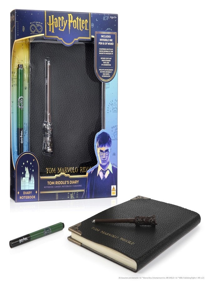 WOW! STUFF Wizarding World: Tom Riddle's Diary - Secret Replica Notebook, Slytherin House Invisible Ink Pen, Magic UV Reveal Mini Wand, Harry Potter Collectible - Image 1