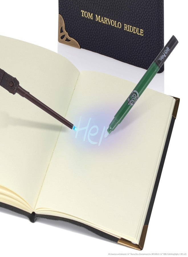 WOW! STUFF Wizarding World: Tom Riddle's Diary - Secret Replica Notebook, Slytherin House Invisible Ink Pen, Magic UV Reveal Mini Wand, Harry Potter Collectible - Image 4