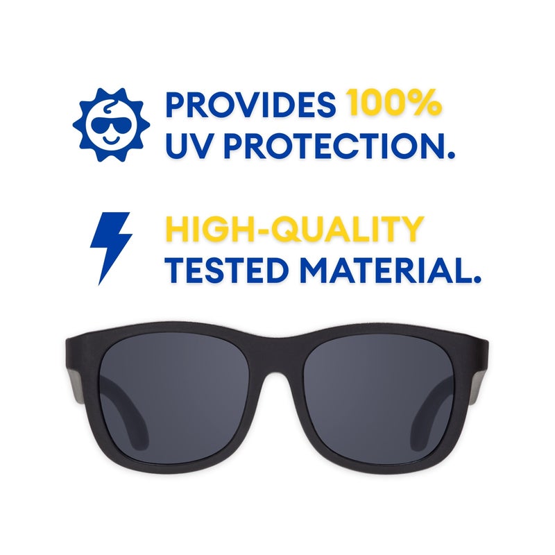 Babiators Baby Navigators - Original Jet Black Kid's Sunglasses | UV Protection, Ages 0-1 | Babies & Toddlers | UV Protection, Durable, Bendable, and Baby Proof - Image 3
