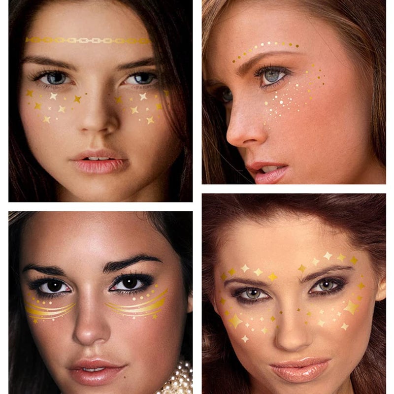 SAVI Golden Face Temporary Tattoos Get the Perfect Freckled Look with Butterflies and Flowers with Easy Application Natural Appearance Longlasting Simple Removal